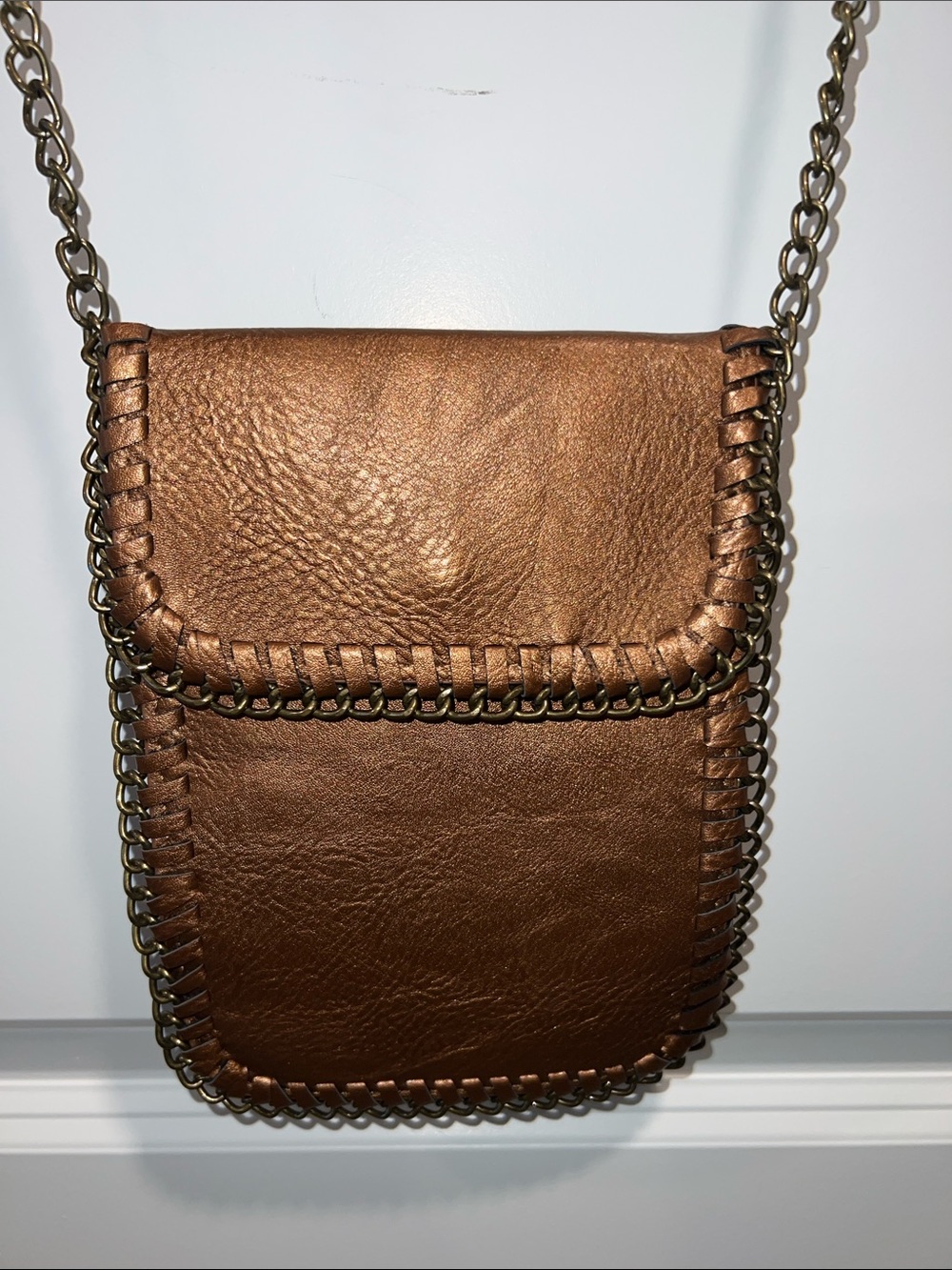 Brown Women’s Faux Leather Crossbody Chain Bag